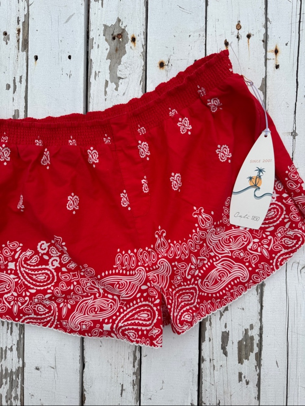 Bandana Print Shorts by Cali 1850 NWT